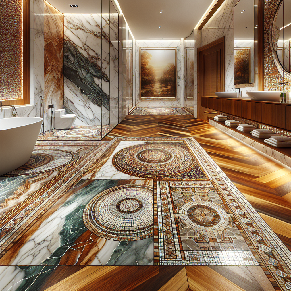 Luxurious bathroom flooring materials
