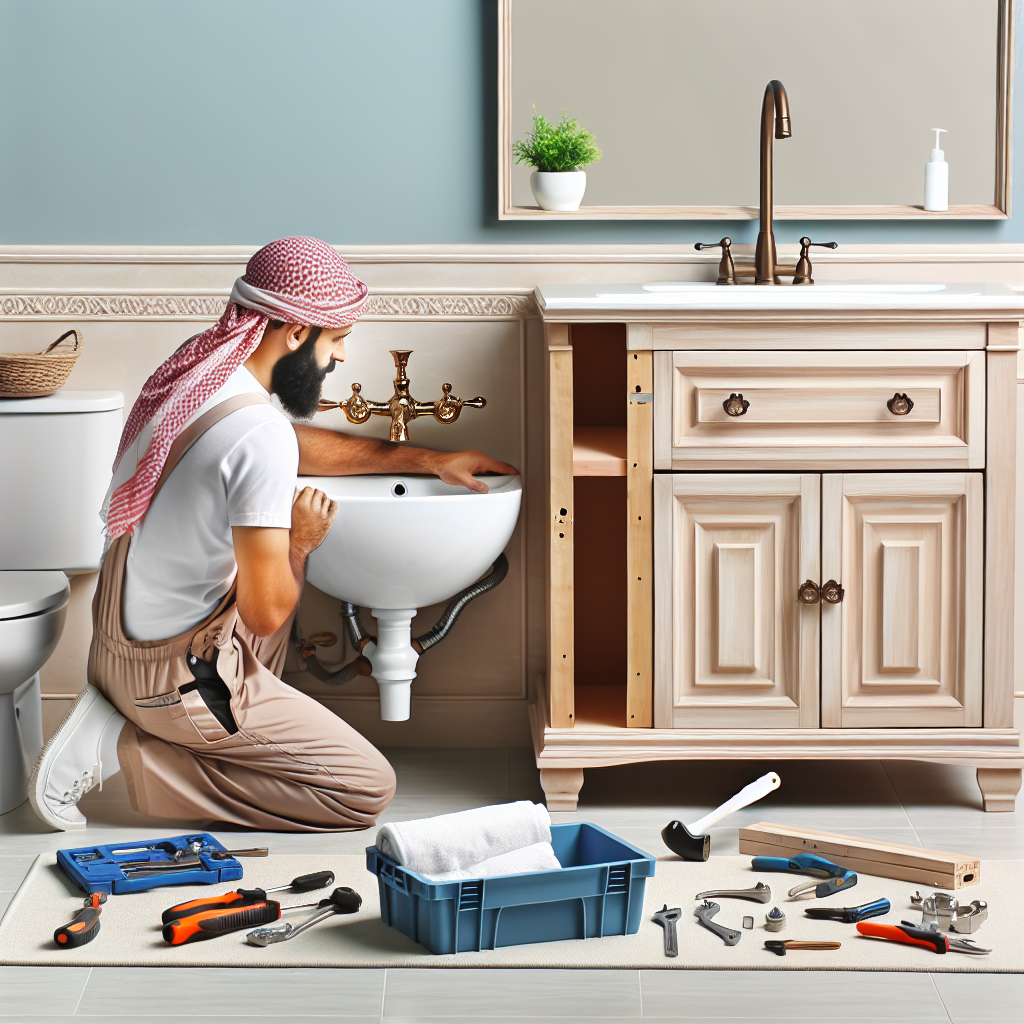 Bathroom sink repair and vanity replacement